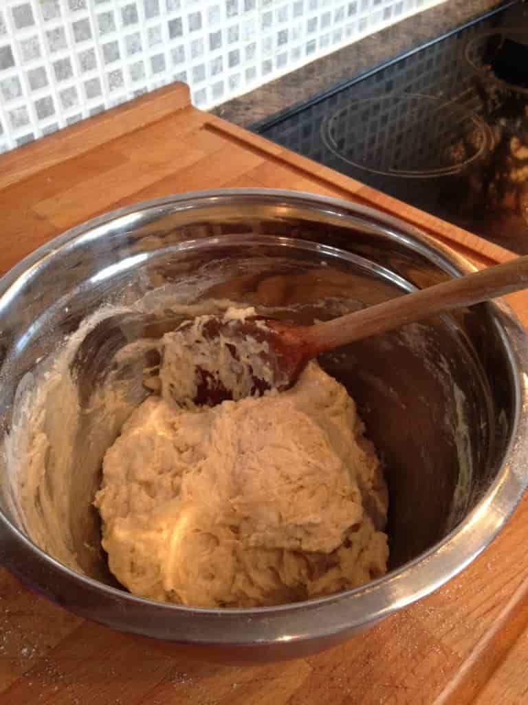 Making the pizza dough