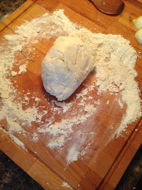 kneading naan