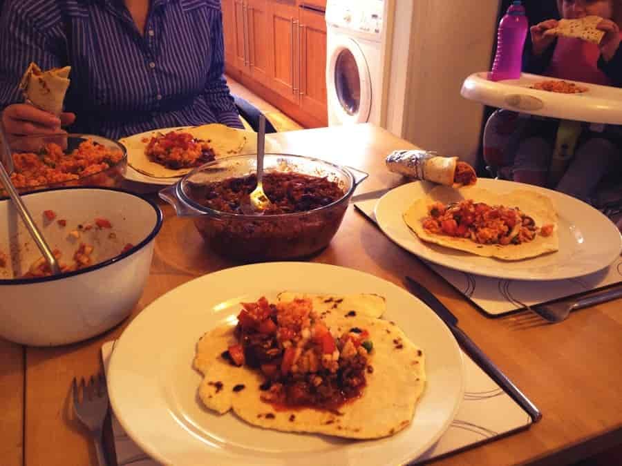 This Mexican beef and bean burrito is a cheap, easy to make recipe that is perfect for a Saturday night with the family. Delicious!