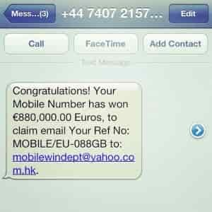 scam text message