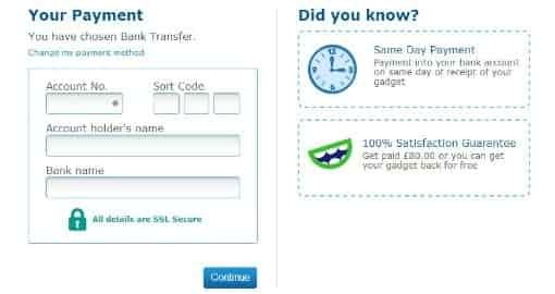 O2 Recycle payment details