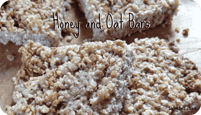 Easy to make Honey and Oat Bars that costs just 62p for all 8 - perfect for lunch boxes or as a tasty snack