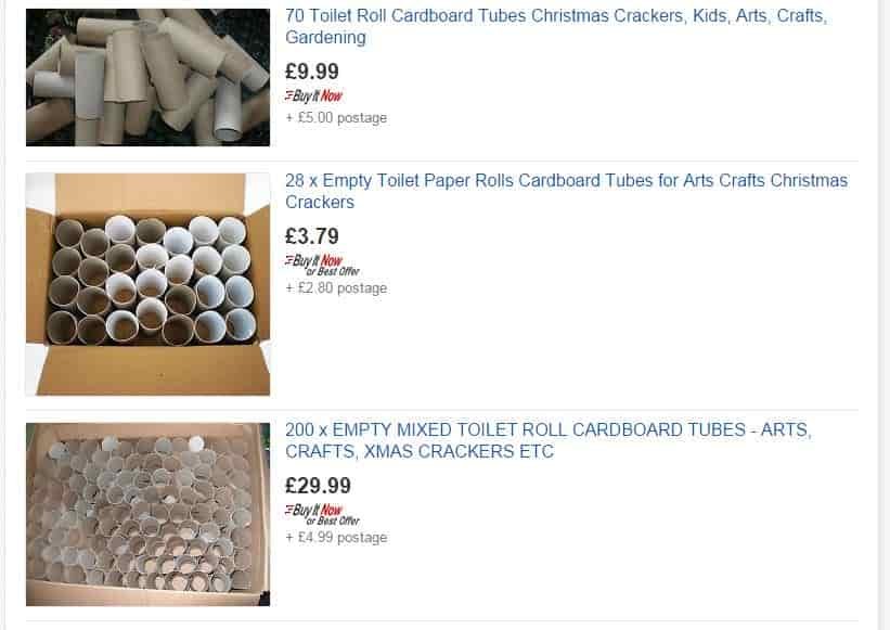 Make Money from your Toilet Roll Tubes on eBay
