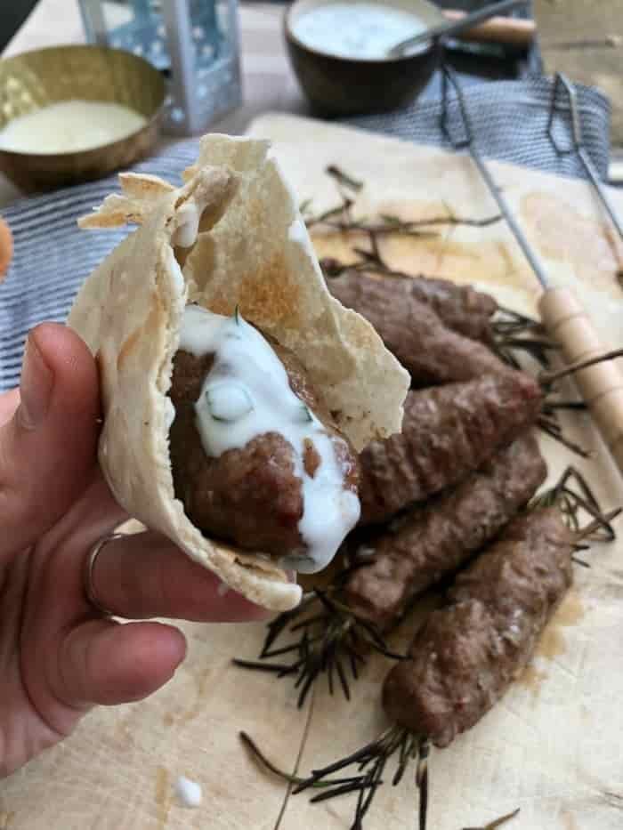 lamb kofta with mint yoghurt