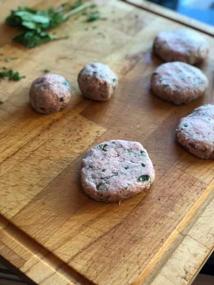 making lamb burgers