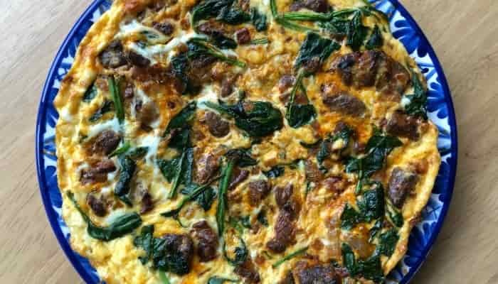 spinach and lamb frittata