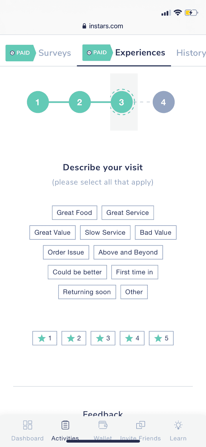 instar earn with receipts