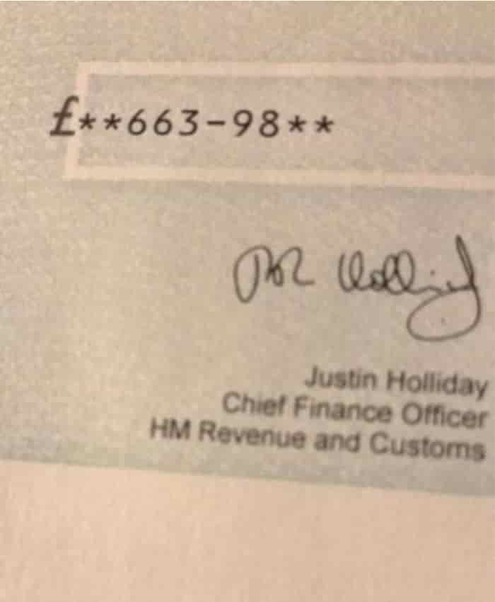 marriage tax allowance cheque