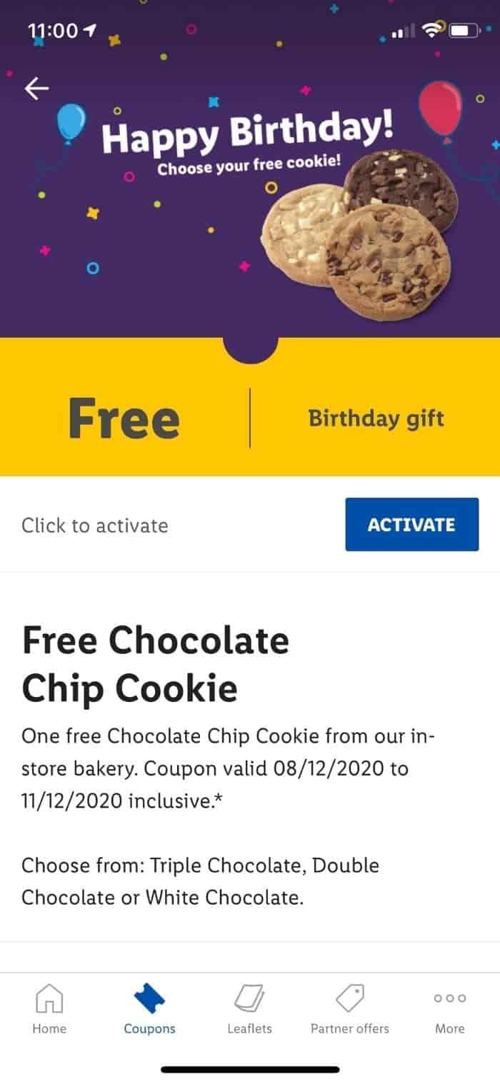 lidl app birthday freebie
