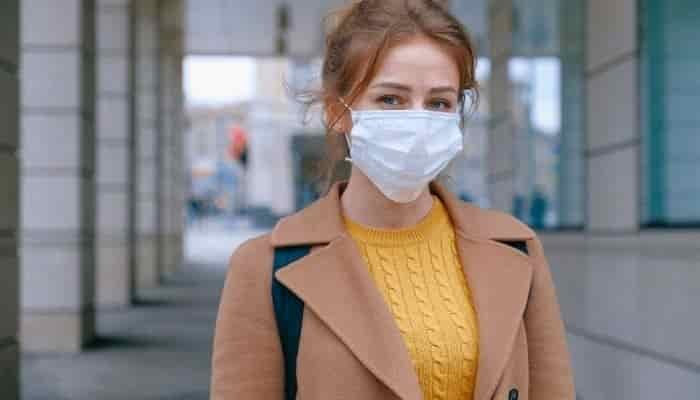 wearing a mask