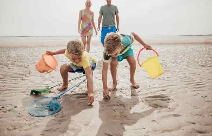 having fun at the beach