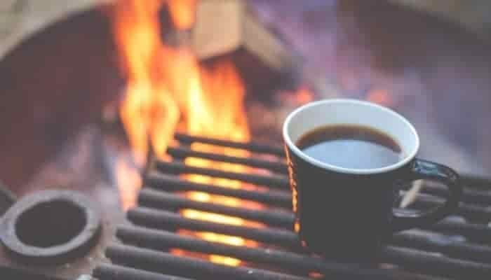 cup on campfire