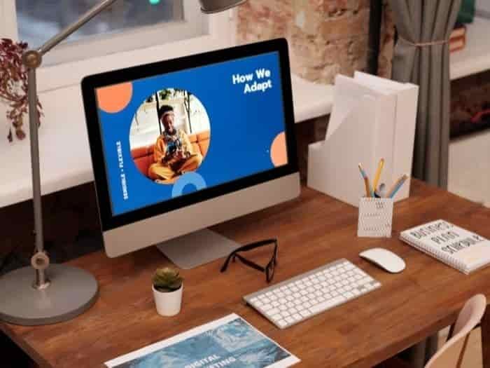 computer on a desk