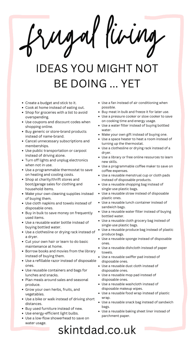 frugal living tips infographic
