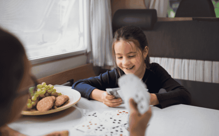 children playing cards