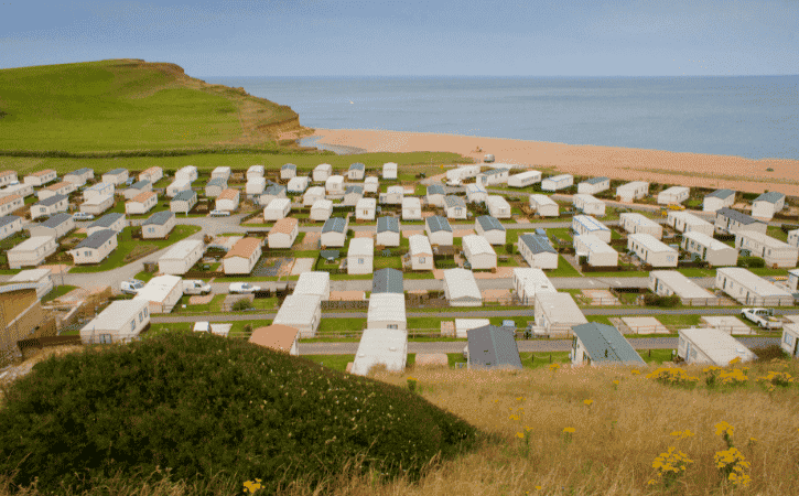 holiday park overlooking the beach