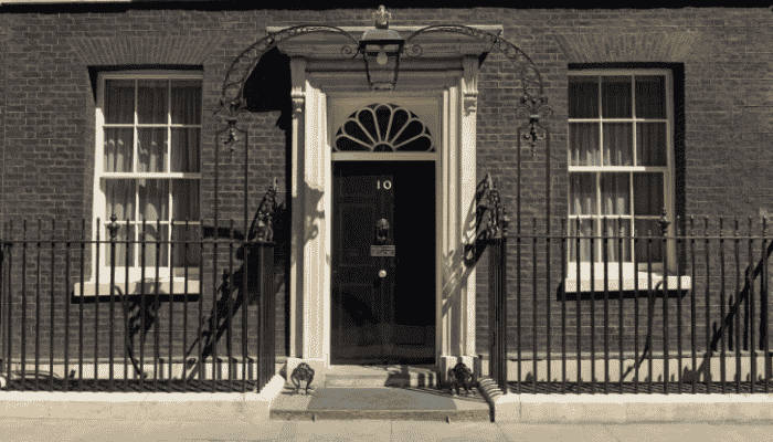 front door of 10 downing street