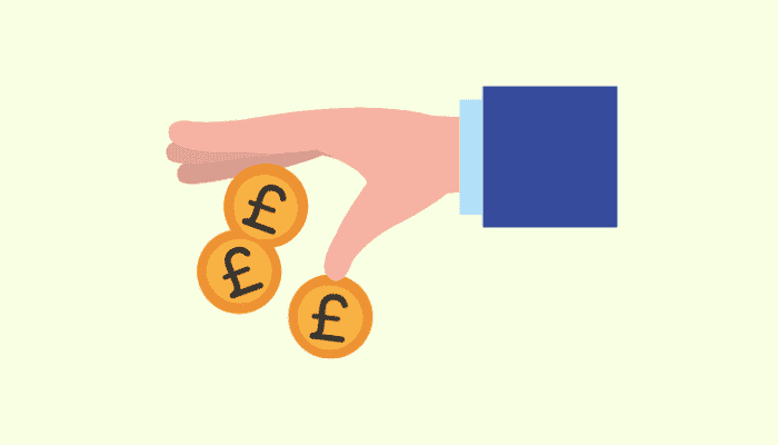 hand dropping coins graphic