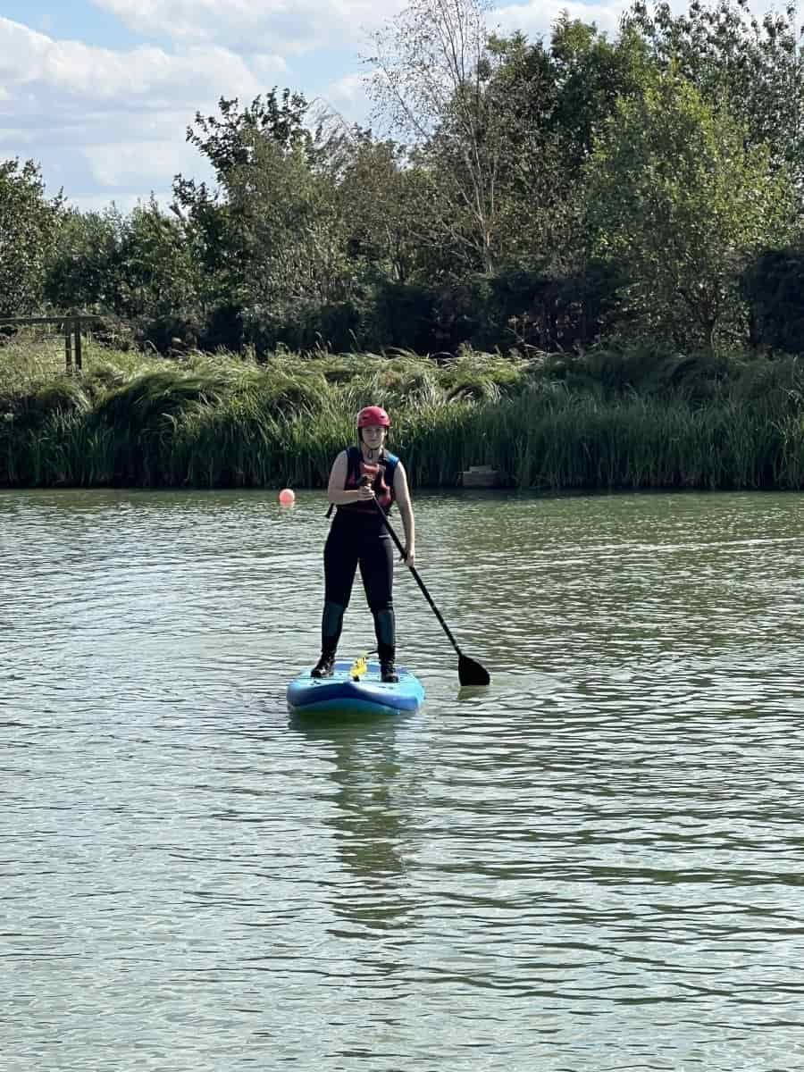 Daniella paddle boarding