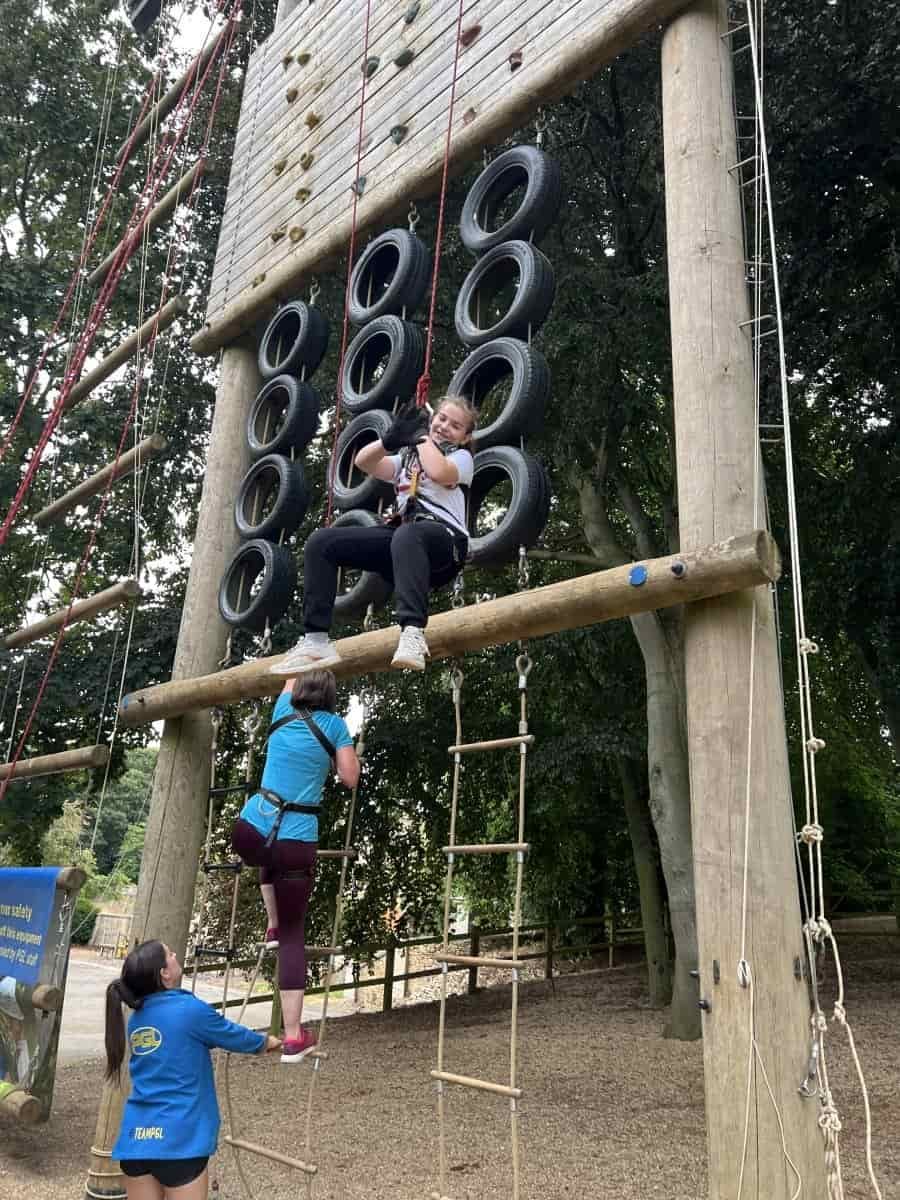 chloe climbing and dangling