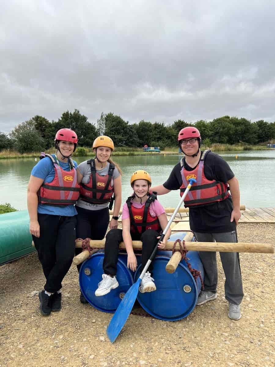 Willis family after building a raft