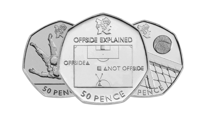 selection of olympic 50p coins