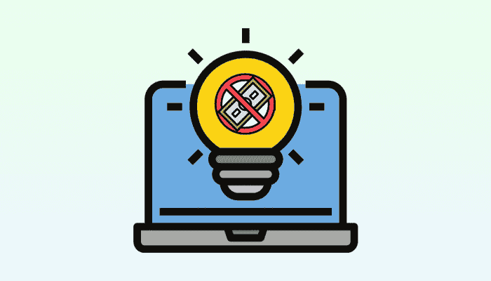 cartoon of a laptop with a lightbulb in front of it