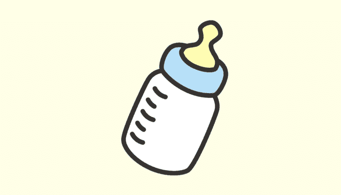 cartoon of baby milk bottle