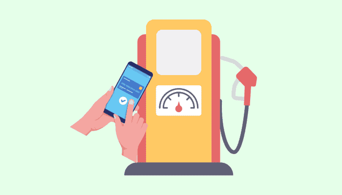 cartoon of pay at pump