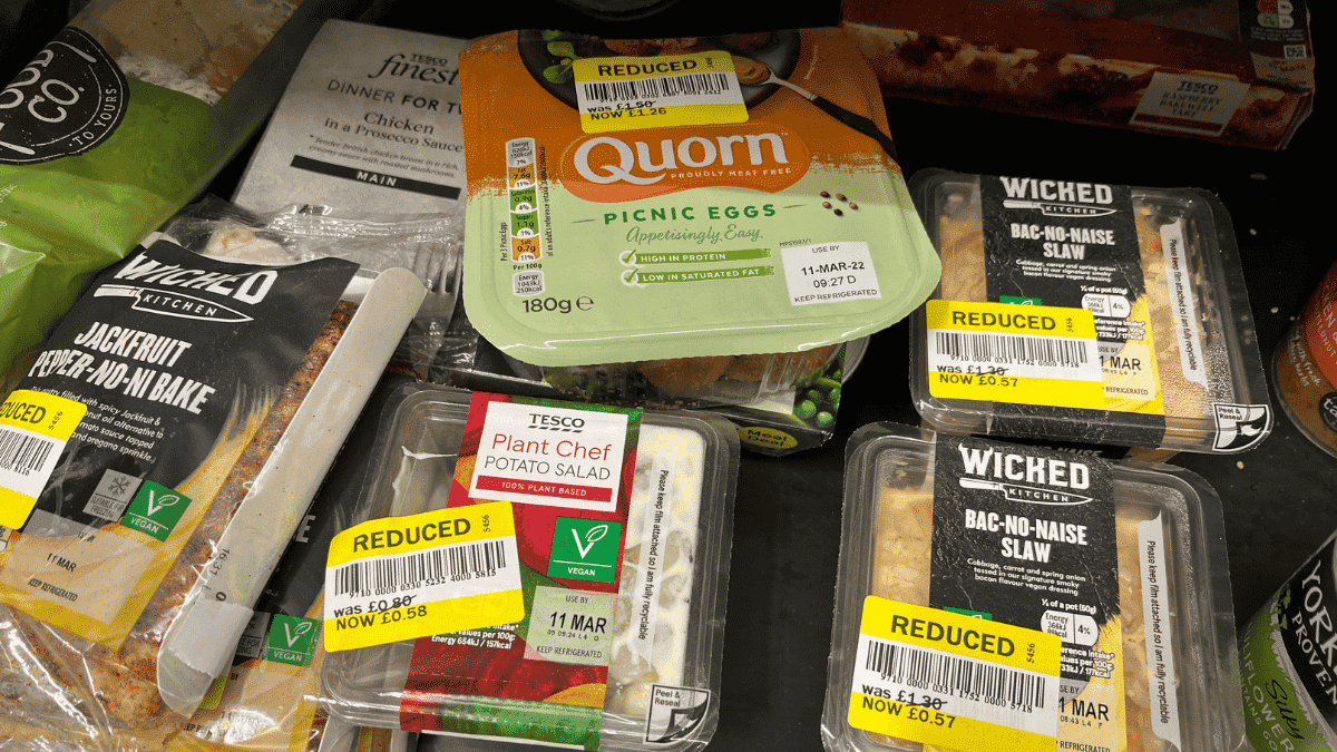 reduced food with yellow stickers