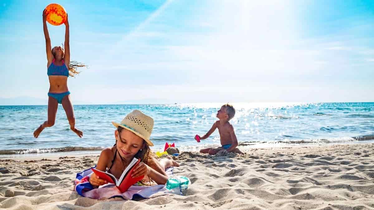 Children enjoying a day at the beach