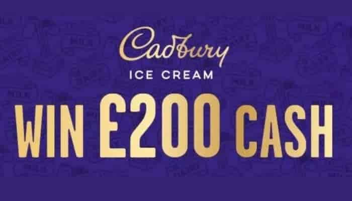 Win 200 cash with Cadbury ice cream