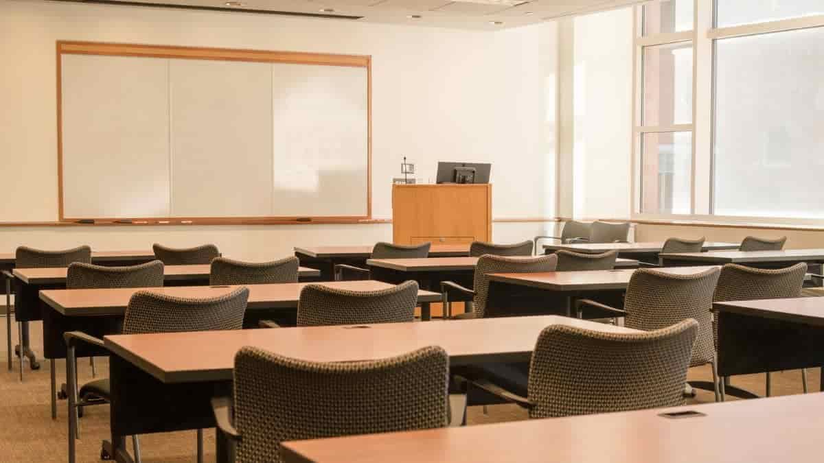 An empty school classroom