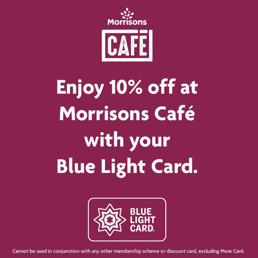 blue light card discount in morrisons cafes