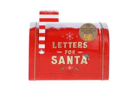 A festive tin filled with gingerbread biscuits. Ideal for sharing at home, at school, or at work — and you can reuse the tin afterwards.