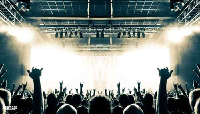 People at a a concert where ticket touts have been selling tickets at an inflated price.
