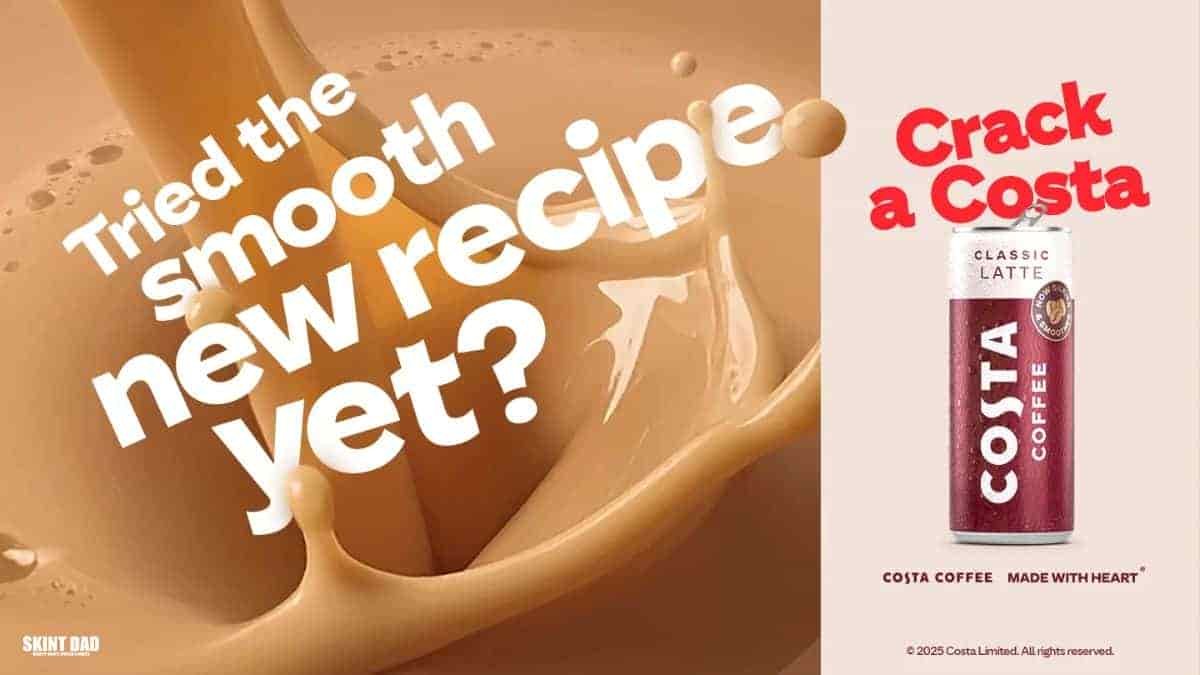 Get a free Costa Coffee Ready-To-Drink Latte or Caramel Latte from Tesco, Sainsbury’s, Asda, Morrisons or Co-op.